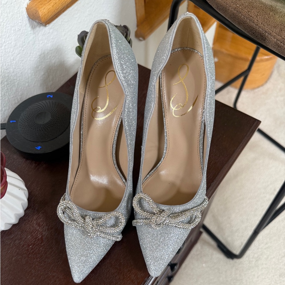 Bloomingdale's Glittering Silver Heels